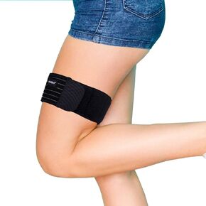 Thigh Brace Support - Adjustable Compression Hamstring Quad Wraps – IT Band Upper Leg Wraps for Leg Sprains, Knee Pain, Hip, Tendonitis Injury, – Athletic Stabilizer for Men, Women