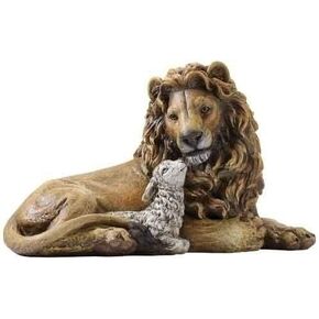 Joseph's Studio by Roman, Christmas Nativity Collection, 6.5" H Lion & Lamb Figure, Home Décor, Devout Gift, Prayerful Inspiration (8x13x6)