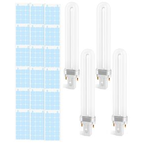 PACETAP 9W 21050 Bulbs Replacement 4 Pack with 18 Pack Sticky Refillable Glue Boards Compatible with DynaTrap Models DT3009, DT3019 and DT3039