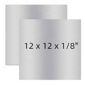 2PCS Lobergel 6061 T651 Aluminum Sheet, 12 x 12 Inches Aluminum Sheet Metal with Protective Film, 3mm Thickness Rectangle Aluminum Metal Tooling Flat Plate for Crafting, DIY, Industrial