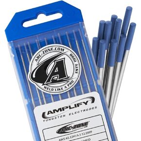 Arc-Zone Amplify Tungsten Electrode for TIG Welding, 2% Lanthanated 1/16" x 7" (Dark Blue, EWLa-2) 10 Pack