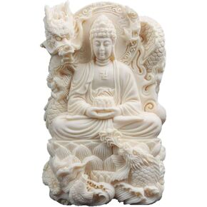 Feng Shui Buddha Statue, Double-Sided Fine Carving Zen Monk Buddha Sculpture Ornament, Hand-Held Zen Amulet, Meditation Zen Pendant Decor, Suitable for Home Office Car Decoration(With Lanyard)