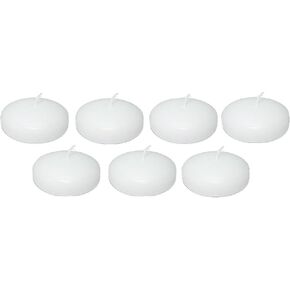 D'light Online Large White Floating Candles 3 Inch Wax Discs for Events, Weddings, Spa, Home Decor, Special Occasions, Cylinder Vases, Centerpieces, Pool and Holidays (Large - 3" (Set of 12), White)