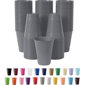 Exquisite Black Disposable Plastic Cups - 100 Pack 12 Oz Plastic Cups - Colored Disposable Cups - Durable Party Cups - Plastic Disposable Drinking Cups - Bpa Free Plastic Cups For Party
