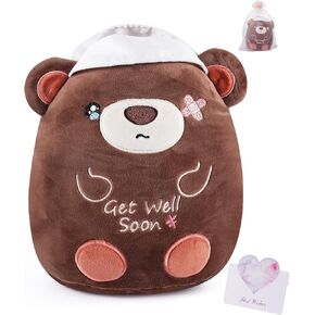 Get Well Soon Dog Plush - Dog Stuffed Animals Corgi Plushie Toys with Injury Bandage, Kids' Pillow Cushion, Gifts for Patient Girls Boys, 9 Inch
