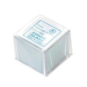 Transparent Microscope Slides, Glass Slips Laboratory Supplies, Transparent Slides Optical Biological Microscope Specimen Cover Glass(1box 100 pcs Covers)，Microscope Accessories，Lab Microscope Slides