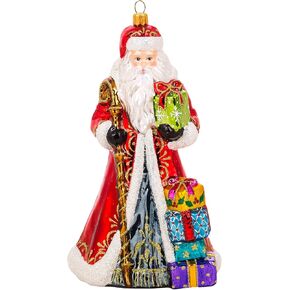 Miss Christmas 2024 Collection Festive Santa 7.5-Inch Blown Glass Christmas Tree Ornament (Classic Santa with Gifts) in Saudi Arabia