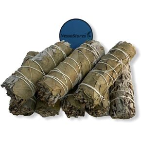 White Sage + Bay Leaves Smudge Incense 4" Bundle #JC-190 (3 pcs)