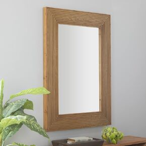 Deco 79 Traditional Wood Rectangle Wall Mirror, 36" x 2" x 48", Brown
