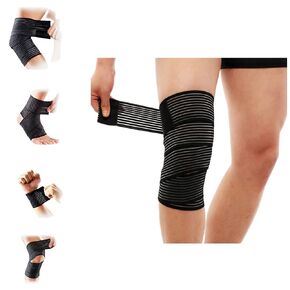 Elastic Breathable Wrap Ankle Extra Long Elastic Knee Wrap Compression Bandage Brace Support for Legs, Plantar Fasciitis, Stabilising Ligaments, Joint Pain, Squat, Basketball, Running, Tennis