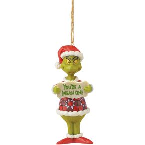 Enesco Jim Shore Dr. Seuss The Grinch You're a Mean One Hanging Ornament, 5 Inch, Multicolor