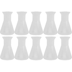 Baluue 50ml Borosilicate Plastic Flask, Lab Erlenmeyer Flasks for Science Experiment Laboratory Supplies Lab Erlenmeyer Flask Pack of 10