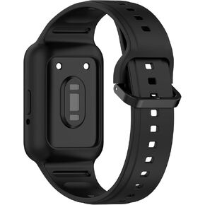 Compatible with Samsung Galaxy fit3 (SM-R390) Smart Band, Compatible with Huawei Band 9/Band 9 NFC/Band 8 Replacement Silicone Wrist Strap Bracelet Integration Band Soft And Durable(Black)