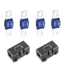4Pcs 100 Amp High Current Fuse M6 Bolt-on Midi Fuse with 2Pcs Fuse Holders for Cars