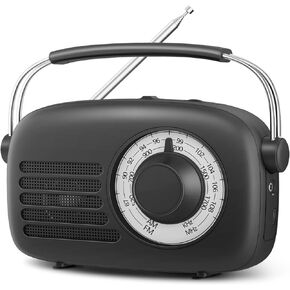 PRUNUS 750 AM FM Radio Portable with Bluetooth Speaker, USB TF Card Playing, Solar/USB-C Rechargeable Radio, Double Speaker, Colorful Light, Transistor Radio, Radios Portable AM FM, Bluetooth Radio