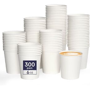 LITOPAK 500 Count 6 oz Paper Cups, Small Disposable Coffee Cups, Paper Espresso Cups, Hot Drinking Cups for Party, Picnic, Travel and Events