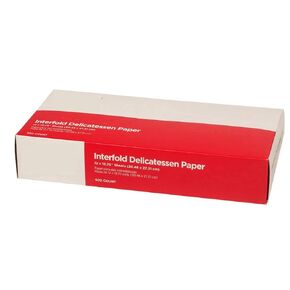 Concession Essentials 10 x 10.75 Inch Dry-Waxed Paper Deli Wraps, White, Light-Grade, Interfolded, 500 Ct Box.