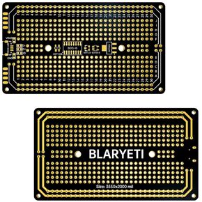 Prototype PCB Kit for DIY Printed Circuit Board Solderable Breadboard with MicroUSB，Double Sided Immersion Gold ENIG，3.55"x2"，10-PACK