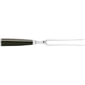 Shun Cutlery Classic Carving Fork; 6.5-Inch Stainless Steel Two-Pronged Fork; Handcrafted Essential Kitchen Tool; Holds Food in Place While Slicing or Carving and Assists in Serving Food, DM0709
