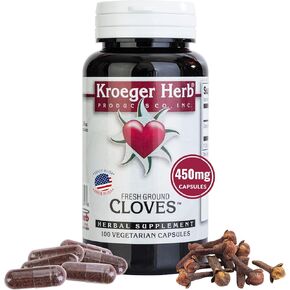 Kroeger Herb, Cloves, Natural Antioxidant, Liver Health, Digestive Supplement - Vegetarian, Non-GMO, Gluten Free, No Preservatives or Fillers - 100 Capsules