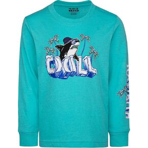Hurley Boys' Long Sleeve Graphic T-Shirt, Armory Navy, 6