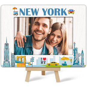 New York Picture Frame, New York Souvenirs Picture Frame,Travel Frame, New York Travel Gift For Newlyweds Couples Wife Girlfriend, Birthday Wedding Honeymoon Gift, Photo Frame For Tabletop Decor C(12)