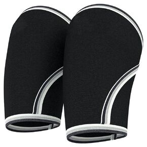 Knee Sleeves Weightlifting Compression Brace Elastic Pads Weight lifting Support Men Women(Large, BLACK)