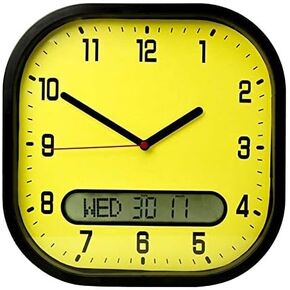 ADCB Lifemax High Contrast Day-Date Wall Clock - Analogue & Digital