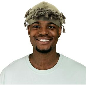 Turban for Men and Women Vintage Elastic Twisted Durags Satin Lined Head Wraps Dark Grey