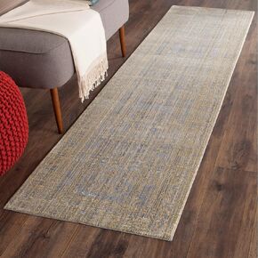 SAFAVIEH Valencia Collection Runner Rug - 2'3" x 10', Grey & Gold, Boho Chic Distressed Design, Non-Shedding & Easy Care, Ideal for High Traffic Areas in Living Room, Bedroom (VAL104E)