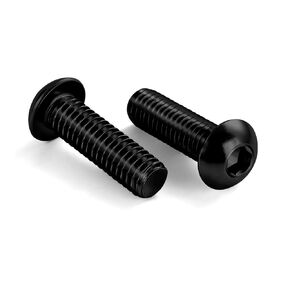 1/4-20 x 1/2" Button Head Socket Cap Screws, 18-8 Stainless Steel Black Finish, Allen Hex Drive, Fully Threaded, 25 PCS