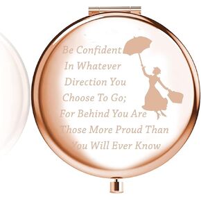 LQRI Mary Movie Compact Mirror Mary Quote Gift Poppin Umbrella Fans Gift Makeup Mirror Inspirational Gifts (Mary)