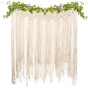 ستارة حائط منسوجة من yazi Macrame لافتة إكليل منسوجة يدويًا لديكور المنزل - ديكور حائط بوهيمي أنيق بتصميم بوهيمي - شقة في غرفة المعيشة وغرفة النوم وفن حضانة الأطفال in Kuwait