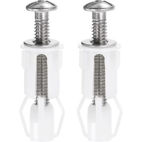uxcell 2Pcs Toilet Top Cover Lid Seat Fixings, Hinge Bolt Screws Toilet Seat Fixings for Top Mounting Toilet Seat Hinges Toilet Seat Replacement Parts Kit