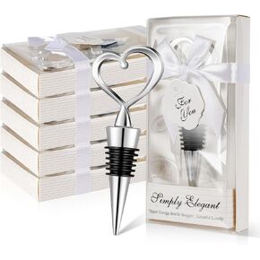 15Pieces Heart Wine Stoppers Wedding Bridal Shower Favor for Guests - Ideal Wedding Party Gifts, Bridal Shower Party Souvenirs or Decorations