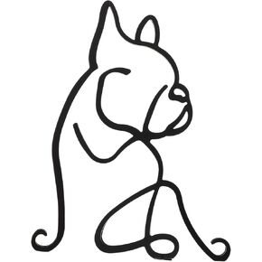 Wrought Iron Pet Ornament iron abstract dog abstract sculpture bookshelf statue metal art figure metal puppy wall art geometric statue desk decor male figure art office thing