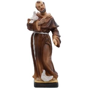 Saint Francis of Assisi Statue | 8" Tall | Patron Saint of Animals and The Environment | Great Catholic Gift for First Holy Communion and Confirmation Multicolor