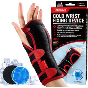 Tech Love Cold Carpal Tunnel Wrist Brace Night Support, Adjustable Wrist Support Brace, Wrist Splint for Sleeping, Tendonitis, Sprained Wrist. Fits Left or Right. (Comes With a Cold Pack) in Saudi Arabia