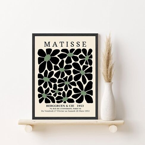 MOXELART Framed Sage Green Matisse Wall Art, Abstract Matisse Wall Art Decor Set of 3, Elegant Bedroom Artwork Paintings Decor, Modern Wall Art for Living Room, Bathroom, Office, Hotel in Saudi Arabia