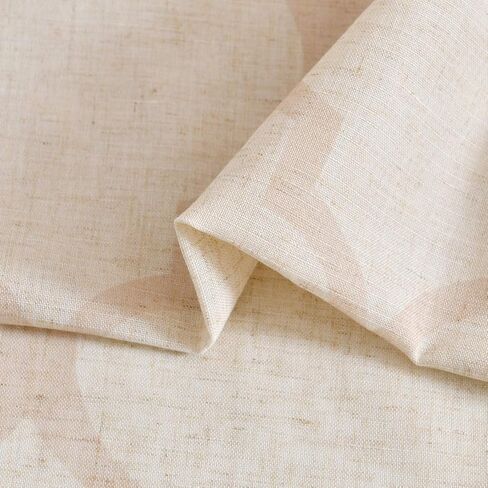 ستائر جينشان الكتان لغرفة المعيشة، ستائر مطبوعة بالبلاط المغربي البيج بطول 72 بوصة لغرفة النوم، ستائر شبكية لتصفية الضوء، معالجات النوافذ العلوية، بيج، مجموعة لوحتين in Kuwait