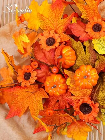 Serwalin 𝟴𝗣𝗖𝗦 سيقان زهور الأوكالبتوس الخريفية، 19.6 بوصة زهور صناعية تتنفس للأطفال، سيقان أوراق الخريف الصناعية للمزهريات ديكور طاولة مركزية (بدون مزهرية) in Kuwait