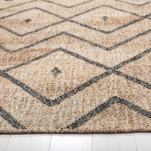 سجادة عداء من مجموعة SAFAVIEH Kilim - 2'3" x 11'، طبيعية وفحمية، مصنوعة يدويًا من جوت بوهو المغربي والقطن، مثالية للمناطق ذات حركة المرور العالية في غرفة المعيشة وغرفة النوم (KLM750A) in Saudi Arabia