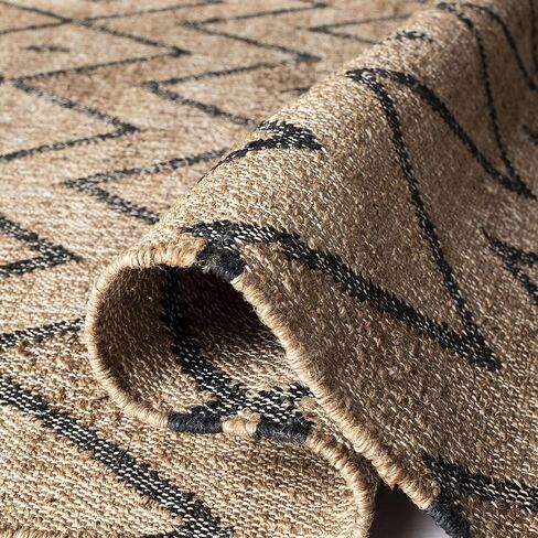 سجادة عداء من مجموعة SAFAVIEH Kilim - 2'3" x 11'، طبيعية وفحمية، مصنوعة يدويًا من جوت بوهو المغربي والقطن، مثالية للمناطق ذات حركة المرور العالية في غرفة المعيشة وغرفة النوم (KLM750A) in Saudi Arabia