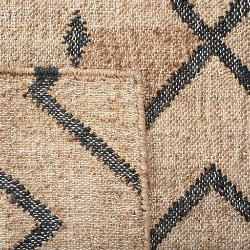 سجادة عداء من مجموعة SAFAVIEH Kilim - 2'3" x 11'، طبيعية وفحمية، مصنوعة يدويًا من جوت بوهو المغربي والقطن، مثالية للمناطق ذات حركة المرور العالية في غرفة المعيشة وغرفة النوم (KLM750A) in Saudi Arabia