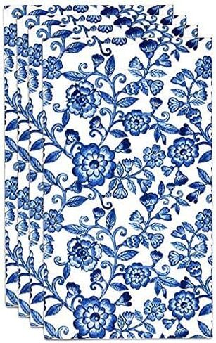 Gift Boutique 100 Blue Floral Guest Napkins Decorative Hand Towels 3 Ply Disposable Paper Spring Flowers Napkins for Bathroom Toilet Powder Room Holiday Wedding Bridal Shower Flower Party Napkin Towel in Saudi Arabia