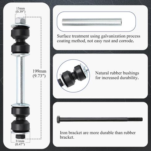 K700432 Front Stabilizer Sway Bar End Links for 07-16 Chevy Silverado 1500,07-13 Avalanche,07-16 Tahoe,15-16 Suburban/GMC 07-16 Sierra 1500,07-16 Yukon/07-16 Cadillac Escalade Replace K700538 in Saudi Arabia