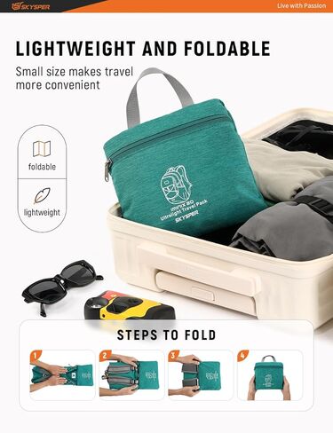 SKYSPER Foldable Small Backpack – 20L Lightweight Hiking Daypack with Chest Belt Packable Travel Rucksack for Women Men in Kuwait