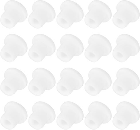 20 قطعة من uxcell قابس بديل لسدادة السيليكون لهزازات الملح، 2/5 بوصة (11 مم) قابلة لإعادة الاستخدام، سدادة مجوفة لسدادة الغلق لموزعات زيت أنابيب وعاء الزهور، أبيض in Saudi Arabia