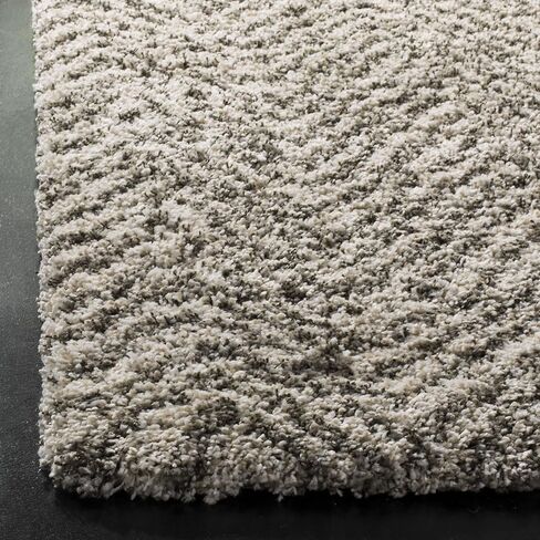 SAFAVIEH Hudson Shag Collection Accent Rug - 4' x 6', Ivory & Grey, Chevron Design, Non-Shedding & Easy Care, 2-inch Thick Ideal for High Traffic Areas in Entryway, Living Room, Bedroom (SGH375A) in Saudi Arabia