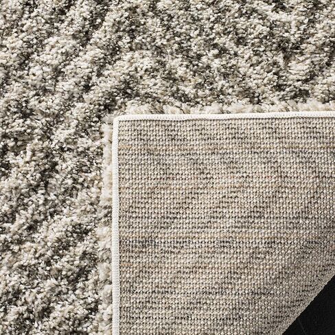 SAFAVIEH Hudson Shag Collection Accent Rug - 4' x 6', Ivory & Grey, Chevron Design, Non-Shedding & Easy Care, 2-inch Thick Ideal for High Traffic Areas in Entryway, Living Room, Bedroom (SGH375A) in Saudi Arabia